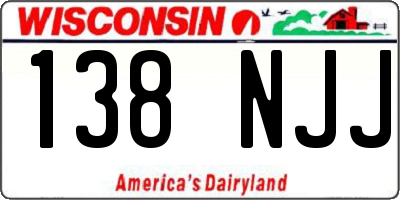 WI license plate 138NJJ