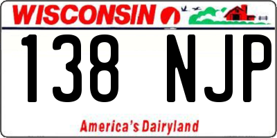 WI license plate 138NJP