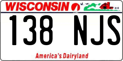 WI license plate 138NJS