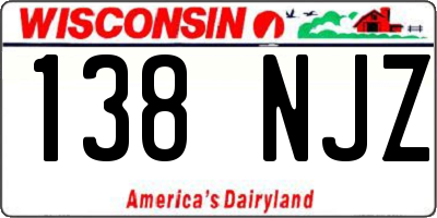WI license plate 138NJZ