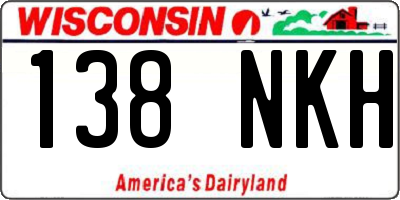 WI license plate 138NKH