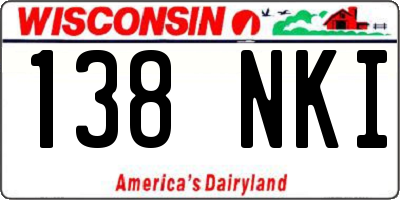 WI license plate 138NKI