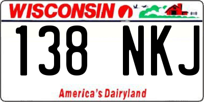 WI license plate 138NKJ