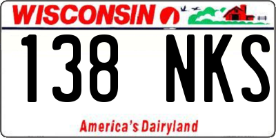 WI license plate 138NKS