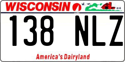 WI license plate 138NLZ