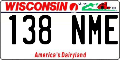 WI license plate 138NME