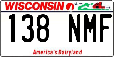 WI license plate 138NMF