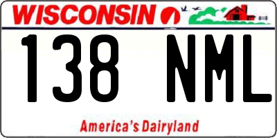 WI license plate 138NML