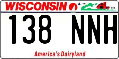 WI license plate 138NNH