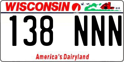 WI license plate 138NNN