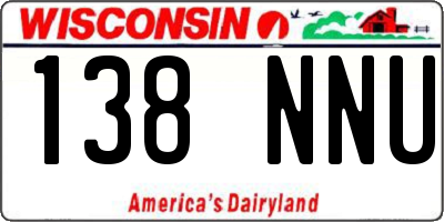 WI license plate 138NNU