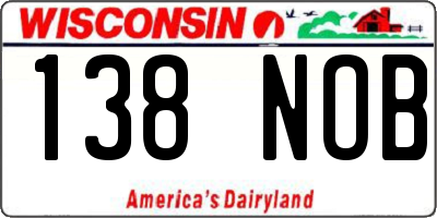 WI license plate 138NOB
