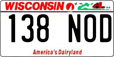 WI license plate 138NOD