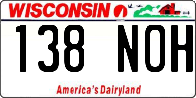 WI license plate 138NOH