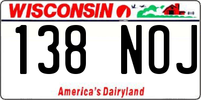 WI license plate 138NOJ