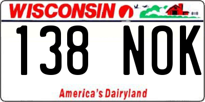 WI license plate 138NOK