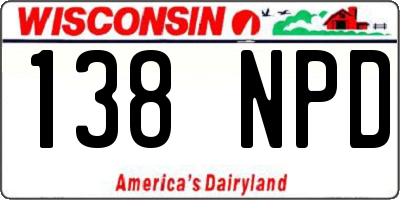 WI license plate 138NPD