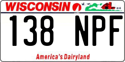 WI license plate 138NPF