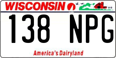 WI license plate 138NPG