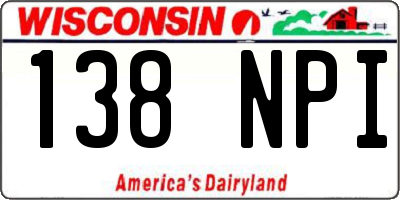 WI license plate 138NPI
