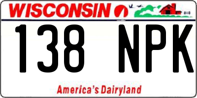 WI license plate 138NPK