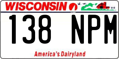 WI license plate 138NPM