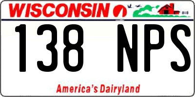 WI license plate 138NPS