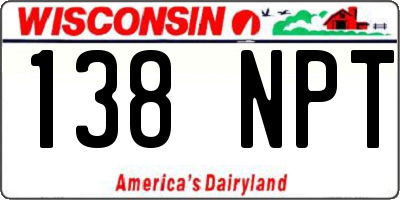 WI license plate 138NPT