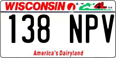 WI license plate 138NPV