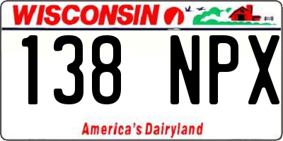 WI license plate 138NPX