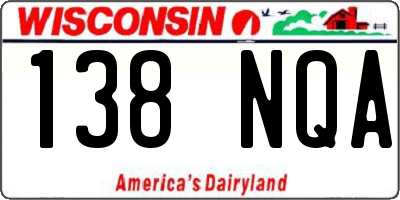WI license plate 138NQA