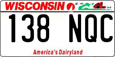 WI license plate 138NQC