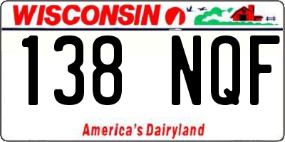 WI license plate 138NQF