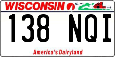 WI license plate 138NQI