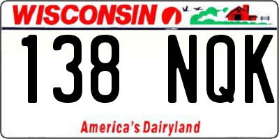 WI license plate 138NQK