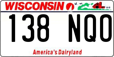 WI license plate 138NQO
