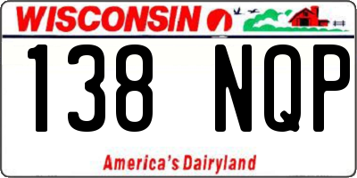 WI license plate 138NQP