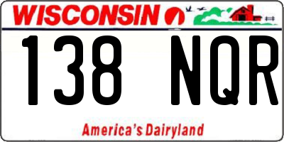 WI license plate 138NQR