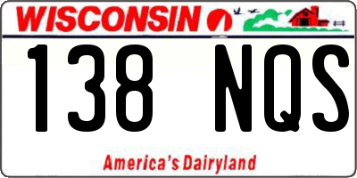 WI license plate 138NQS
