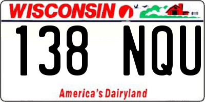WI license plate 138NQU