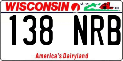 WI license plate 138NRB