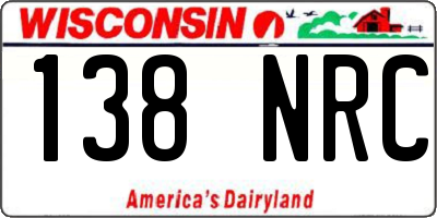 WI license plate 138NRC
