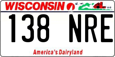 WI license plate 138NRE