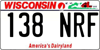 WI license plate 138NRF