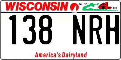 WI license plate 138NRH