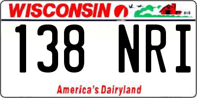 WI license plate 138NRI