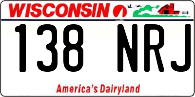 WI license plate 138NRJ