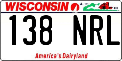 WI license plate 138NRL