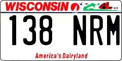 WI license plate 138NRM
