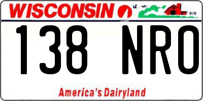 WI license plate 138NRO